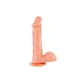 Gode réaliste veiné avec testicules et ventouse 21cm 